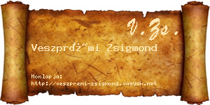 Veszprémi Zsigmond névjegykártya
