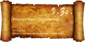Veszprémi Zsigmond névjegykártya